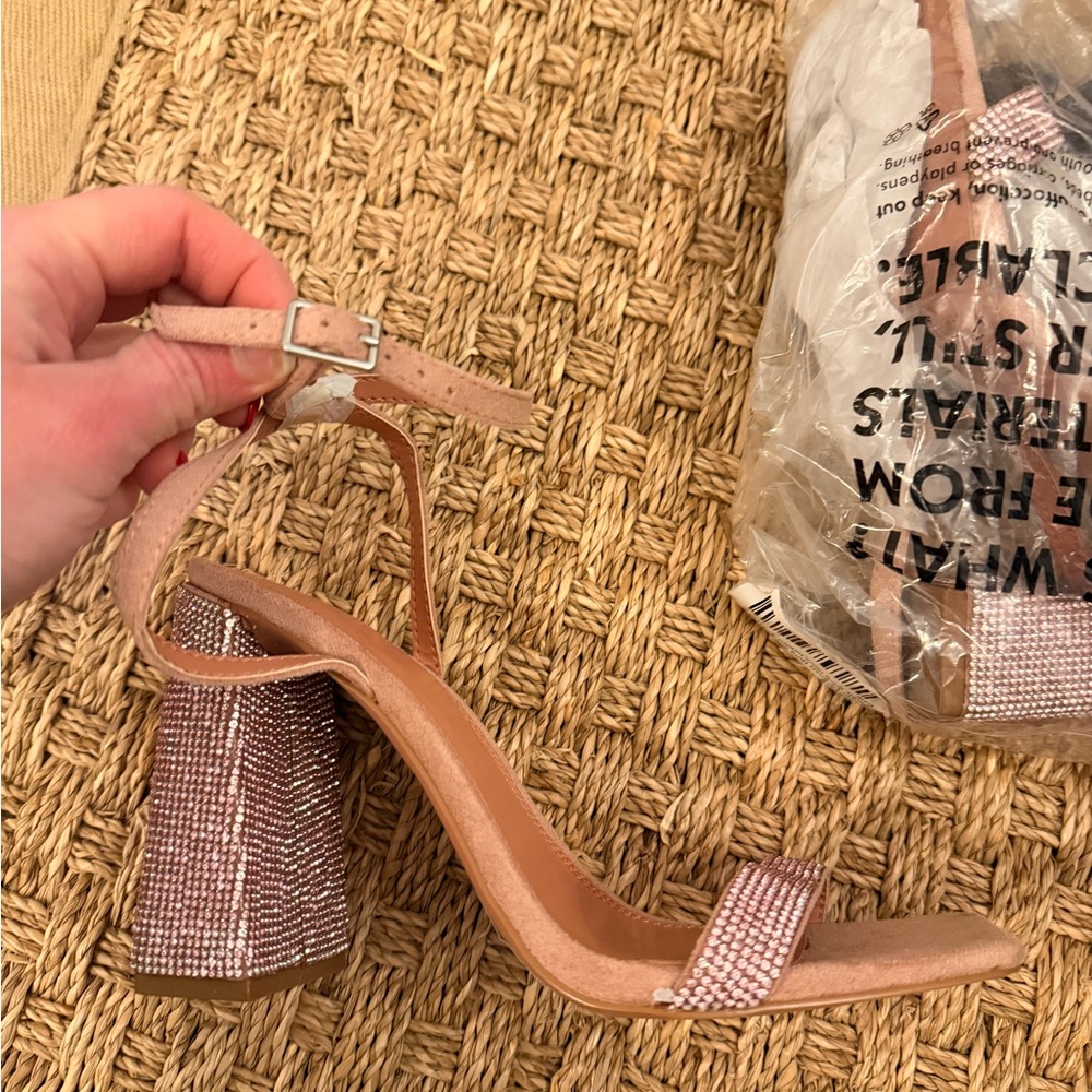 ASOS NWT Rhinestone Block Heel
